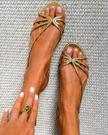 Deila - Sandalias de Tiras Metalizadas