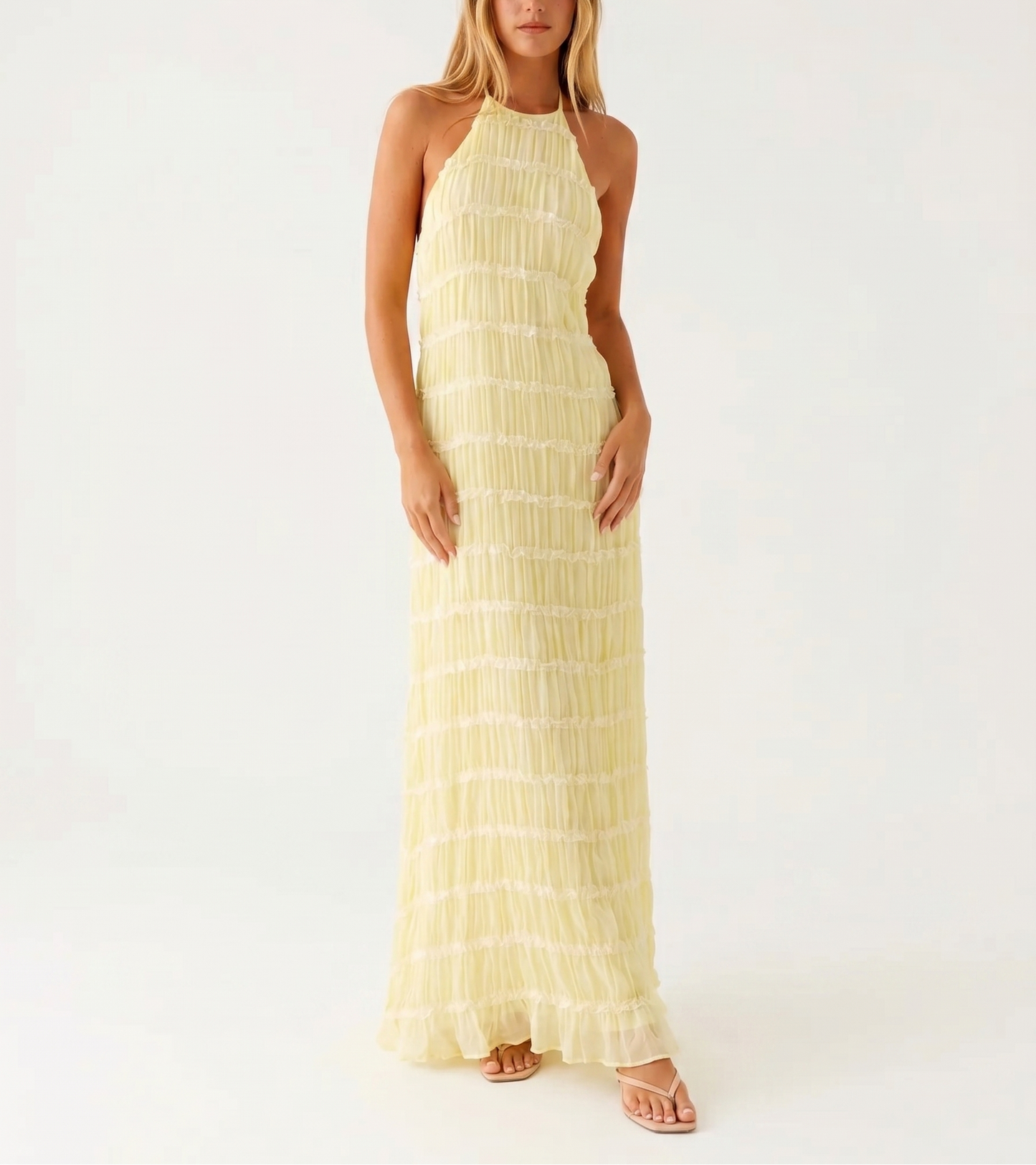 Maite - Vestido Maxi Elegante de Verano con Cuello Halter