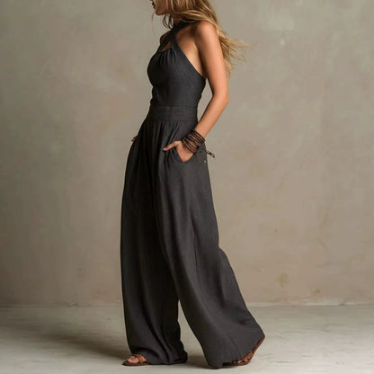Nuria - Elegante mono con escote cruzado