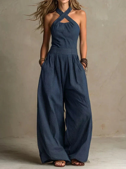 Nuria - Elegante mono con escote cruzado
